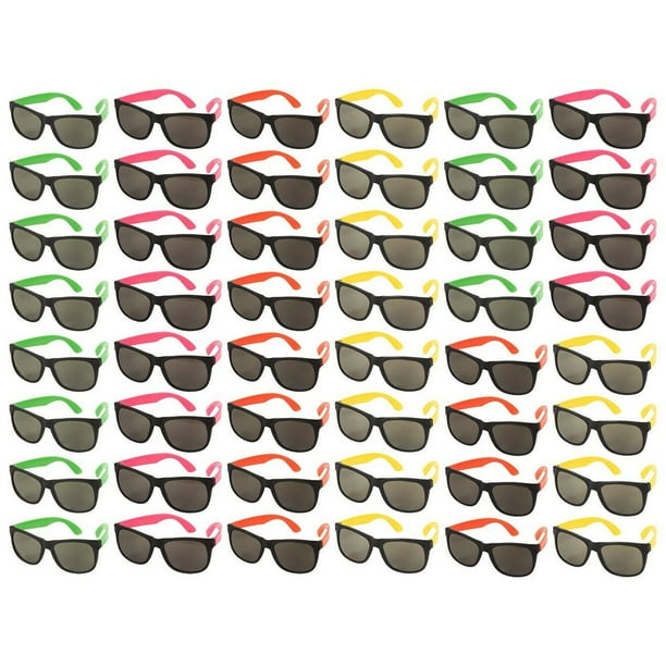 Neon Colors Party Sunglasses,10 Pack Retro Sunglasses for Party Favors Supplies